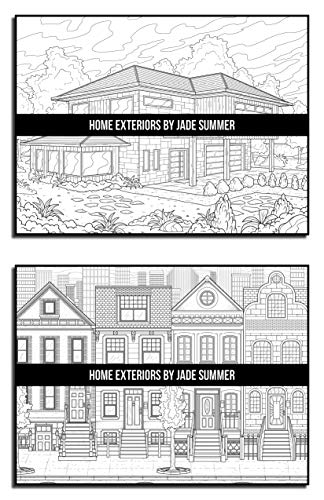 Home Exteriors Coloring Book: For Adults with Beautiful Houses, Cozy Cabins, Luxurious Mansions, and Country Homes
