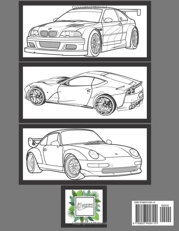 Sport Cars Coloring Book for Kids: Top Supercars Colouring Book for Children Ages 4-12