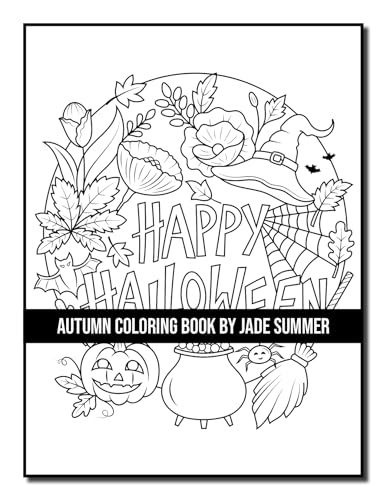 Autumn Coloring Book: For Adults with Beautiful Flowers, Adorable Animals, Fun Characters, and Relaxing Fall Designs