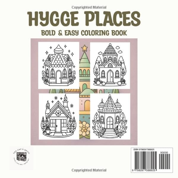 Hygge Places Bold & Easy Coloring Book: Cute & Cozy Houses
