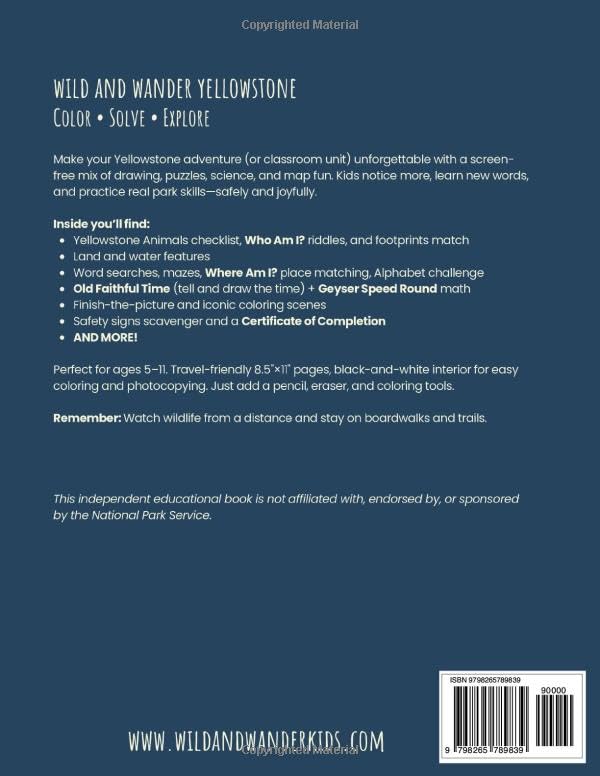 Wild & Wander Yellowstone: Color Solve Explore