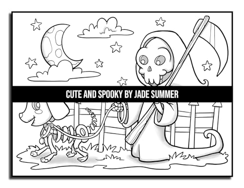 Cute and Spooky: A Halloween Coloring Book for Adults and Kids with Cute Characters, Spooky Scenes, and More! (Halloween Coloring Books)