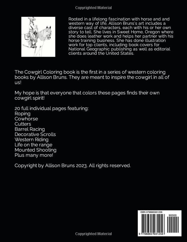 The Cowgirl Coloring Book: Western Fun for Adults & Kids!