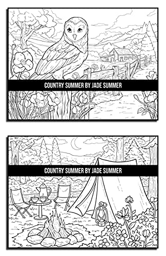 Country Summer: An Adult Coloring Book with 50 Detailed Images of Charming Country Scenes, Beautiful Rustic Landscapes, and Lovable Farm Animals (Country Coloring Books)