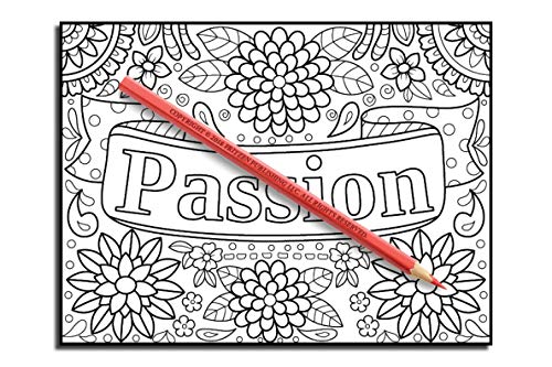 Inspirational Words: An Adult Coloring Book with Fun Word Designs, Cute Kawaii Doodles, and Relaxing Flower Patterns (Inspirational Coloring Books)