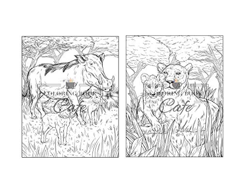 100 Wildlife Scenes: An Adult Coloring Book Featuring 100 Most Beautiful Wildlife Scenes with Animals, Birds and Flowers from Oceans, Jungles, Forests and Savannas