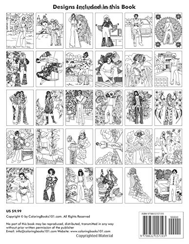 70s Fashion Coloring Book: 30 Designs of 70s Fashion Coloring Pages for Adults