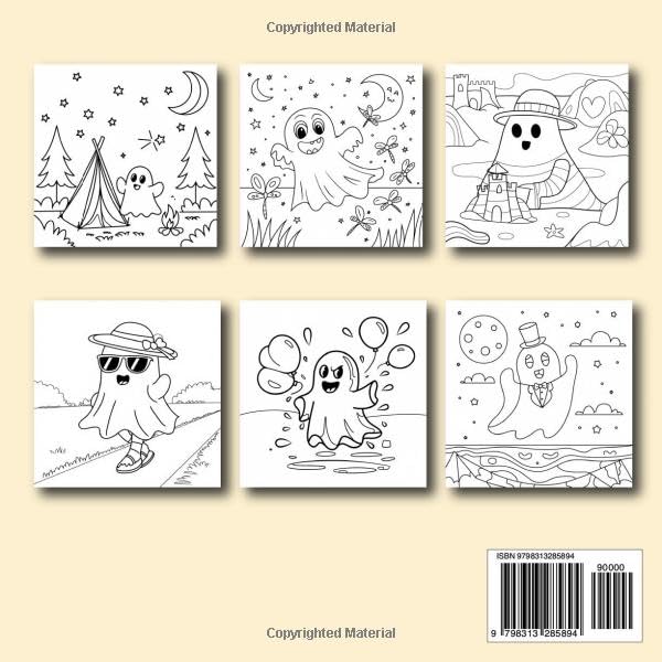 Spooky Summer Coloring Book: 50 Bold and Easy Designs Creepy Character with Summer Vibes Relaxing Stress-Relief for Adults and Kids