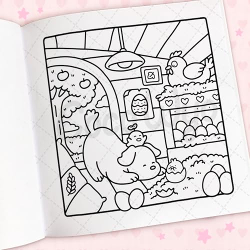Cozy Cuties: Coloring Book for Adults and Kids (Cozy Spaces Coloring)