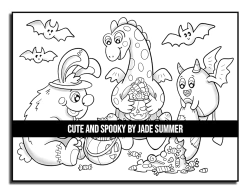 Cute and Spooky: A Halloween Coloring Book for Adults and Kids with Cute Characters, Spooky Scenes, and More! (Halloween Coloring Books)