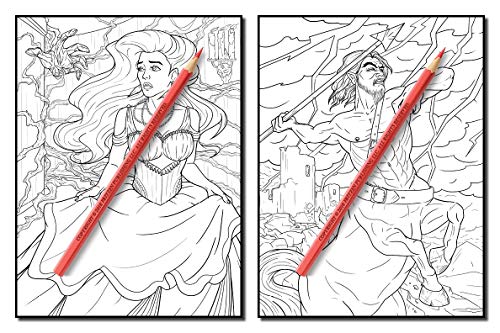 Dark Fantasy: An Adult Coloring Book with Mysterious Women, Mythical Creatures, Demonic Monsters, and Gothic Scenes for Relaxation