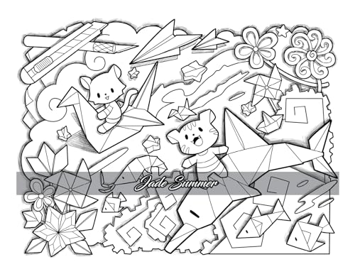 Kawaii Town: Coloring Book with Cute Animals, Tiny Buildings, and Playful Scenes for Stress Relief and Relaxation