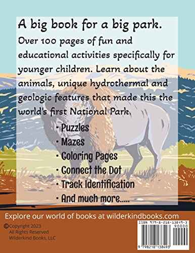 Yellowstone National Park Activity Book for Kids 3-6
