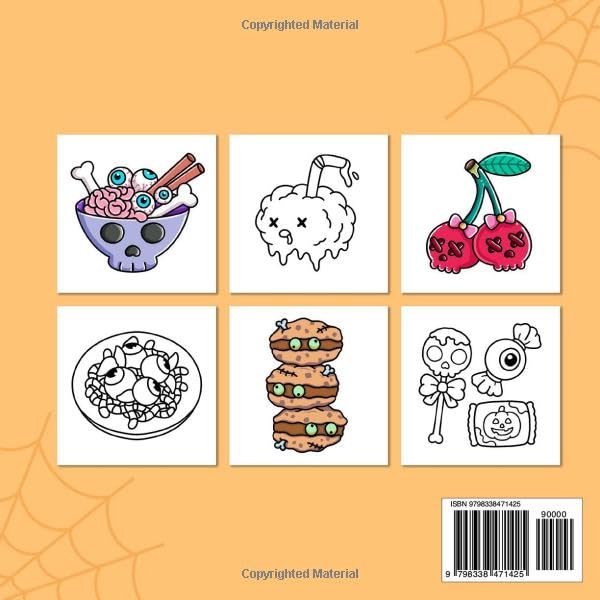 Spooky Food & Drinks: Coloring Book for Adults and Teens Featuring Food, Snacks, Beverages, Sweets and Treats in Cute Spooky Designs, Bold and Easy ... Relaxation (Spooky - Cute - Easy Coloring)