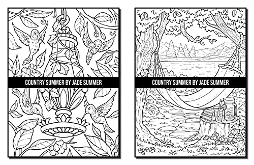 Country Summer: An Adult Coloring Book with 50 Detailed Images of Charming Country Scenes, Beautiful Rustic Landscapes, and Lovable Farm Animals (Country Coloring Books)