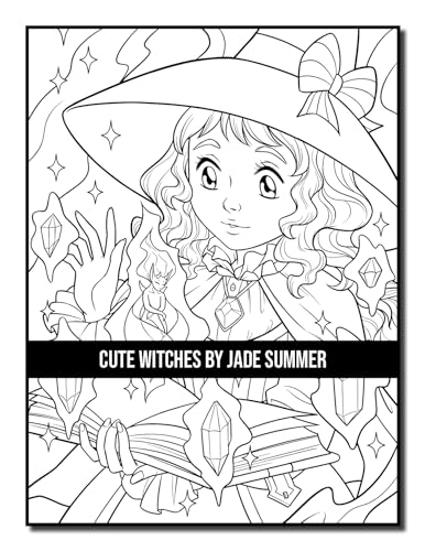 Cute Witches: An Adult Coloring Book with Adorable Gothic Scenes and Spooky Halloween Fun (Halloween Coloring Books)