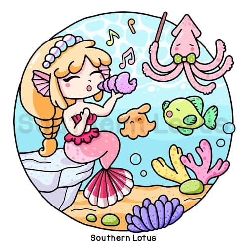 Ocean Home: Coloring Book for Adults and Teens Featuring Ocean Life with Adorable Mermaids and Sea Animals, Cute and Easy Drawings for Relaxation (Cozy Ocean)