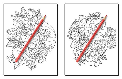 Flower Bouquets: An Adult Coloring Book with Beautiful Flower Arrangements and Lovely Floral Designs for Relaxation