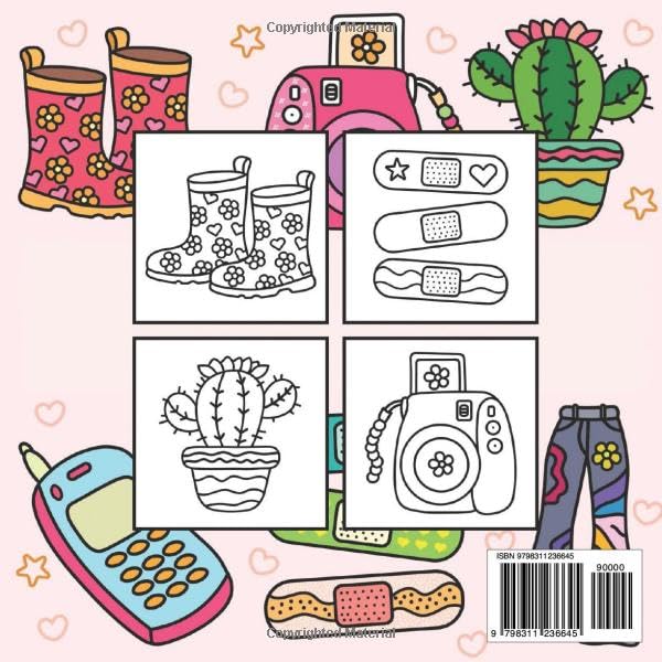 Coloring Book for Adults and Kids: Cute & Groovy: 50+ Bold & Easy, Simple & Big Designs for Ultimate Relaxation Featuring Lovely Creations (Bold & Easy Coloring)