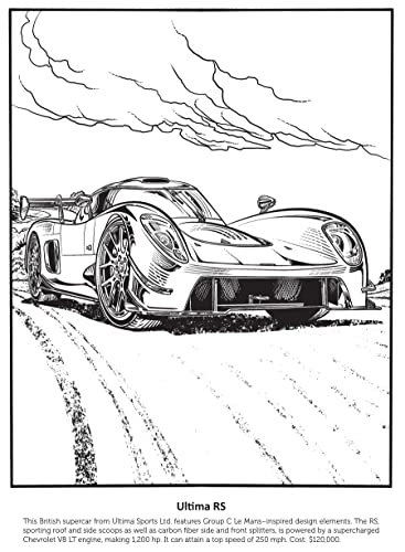 Supercars Coloring Book (Dover Planes Trains Automobiles Coloring)
