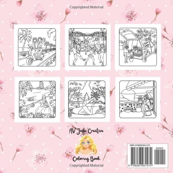 Bestie Summer Days: Cute & Easy Coloring Book|A Whimscal Coloring Adventure fot Teens and Best Friends