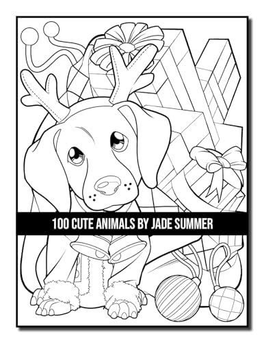 100 Cute Animals: An Adult Coloring Book with Dogs, Cats, Horses, Owls, Elephants, Monkeys, and Many More! (Cute Animal Coloring Books)