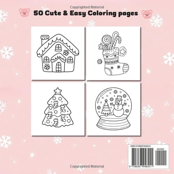 Cozy Christmas: Cute and Easy Coloring book for Adults & Teens.