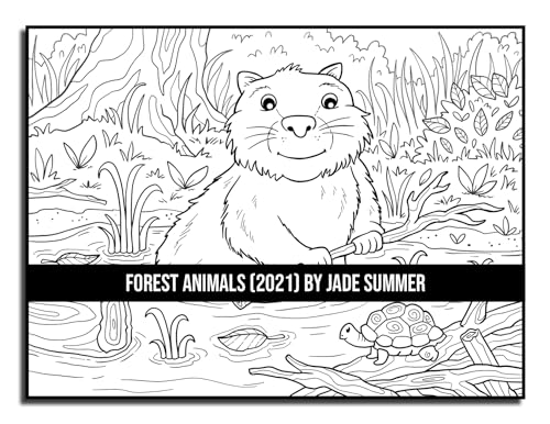 Forest Animals: An Adult Coloring Book with 50 Adorable Images of Woodland Creatures, Beautiful Flowers, Nature Scenes, and More!
