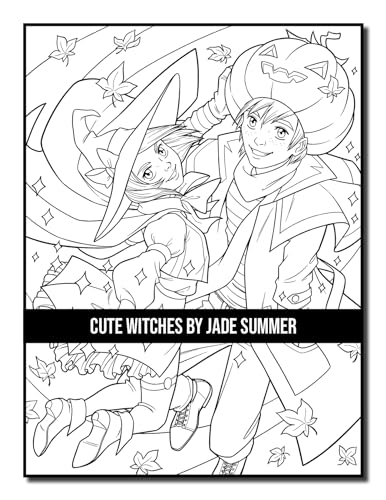 Cute Witches: An Adult Coloring Book with Adorable Gothic Scenes and Spooky Halloween Fun (Halloween Coloring Books)