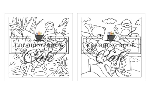 Winter Hygge: Cute and Cozy Coloring Book for Adults & Teens Featuring Comfy Winter Scenes with Adorable Animal Characters (Cute and Comfy Coloring Books)