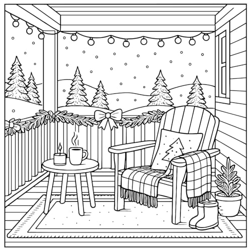 Holiday Homes Vol 2 Cozy Edition: Christmas Adult Coloring Book of Festive Cozy Houses for Winter Holidays