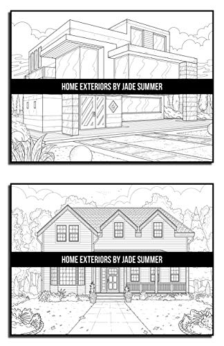 Home Exteriors Coloring Book: For Adults with Beautiful Houses, Cozy Cabins, Luxurious Mansions, and Country Homes