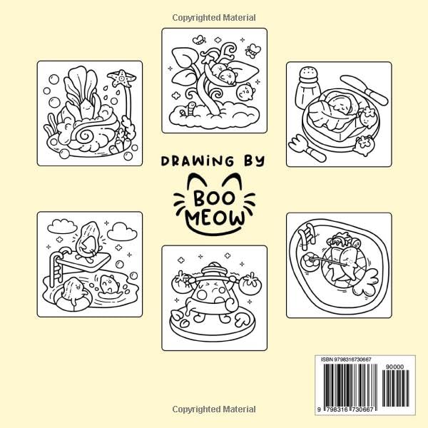 Foodie Cuties: Coloring Book for Adults Featuring Adorable Veggie, Funny Fruits, and Sweet Food for Relaxation and Stress Free