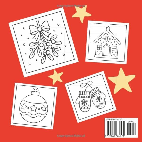 Christmas: Simple Coloring Book for All Ages: Kids and Adults Coloring Book Bold Lines