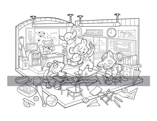 Kawaii Town: Coloring Book with Cute Animals, Tiny Buildings, and Playful Scenes for Stress Relief and Relaxation