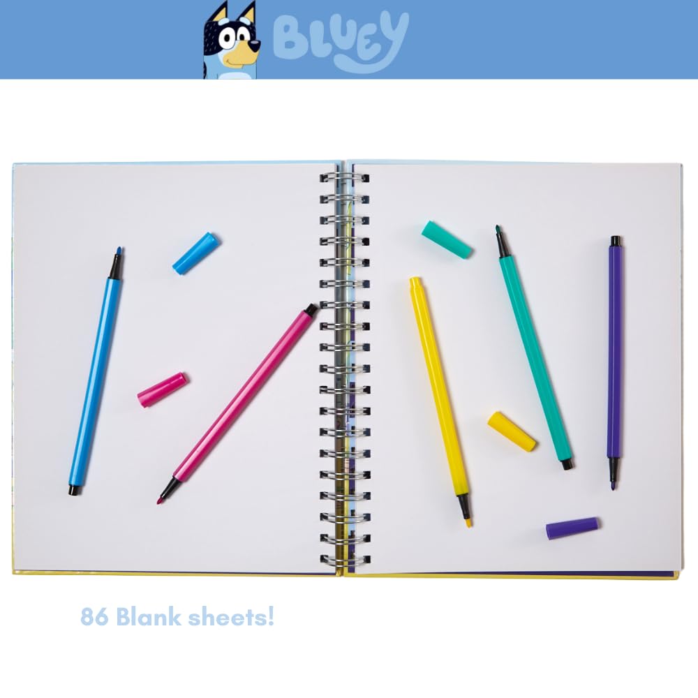 Minecraft Sketchbook Set, 5 Washable Markers, Spiral Bound, 86 Blank Pages