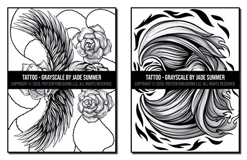 Tattoos Grayscale: An Adult Coloring Book with Awesome, Sexy, and Relaxing Tattoo Designs for Men and Women (Grayscale Coloring Books)