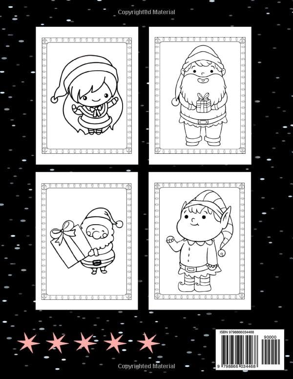 Christmas Bold And Easy Large Print Coloring Book: Big and Simple Holiday Design For Seniors, Kids, Adults Featuring Santa Claus, Christmas Gifts, Stockings and More