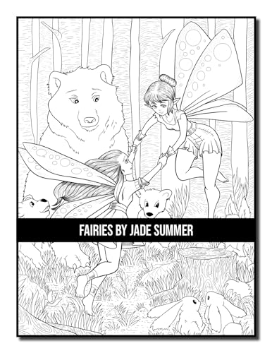 Fairies Coloring Book: For Adults with Beautiful Fantasy Women, Cute Magical Animals, and Relaxing Forest Scenes