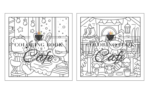 Winter Hygge: Cute and Cozy Coloring Book for Adults & Teens Featuring Comfy Winter Scenes with Adorable Animal Characters (Cute and Comfy Coloring Books)