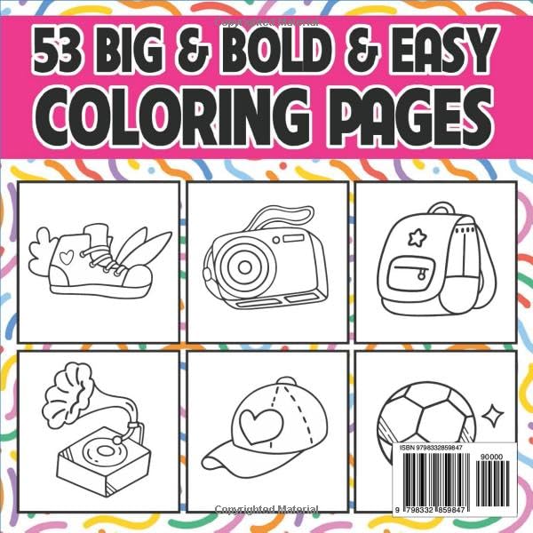 Cute & Groovy: Coloring Book for Adults and Kids, Bold and Easy, Simple and Big Designs for Relaxation Featuring Lovely Things (Bold & Easy Coloring)
