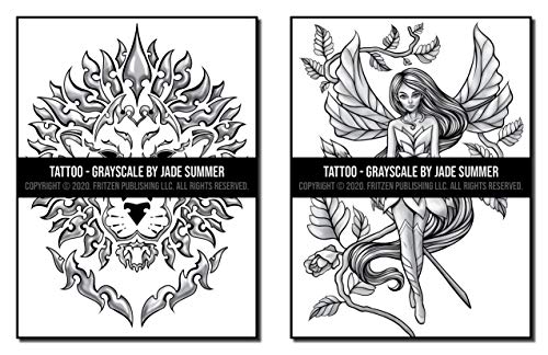 Tattoos Grayscale: An Adult Coloring Book with Awesome, Sexy, and Relaxing Tattoo Designs for Men and Women (Grayscale Coloring Books)