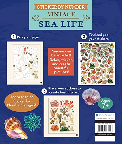 Brain Games - Sticker by Number - Vintage: Sea Life (28 Images to Sticker)