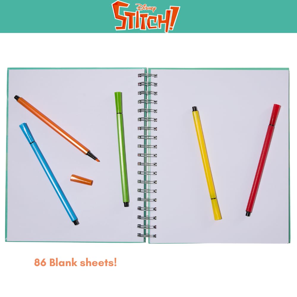 Minecraft Sketchbook Set, 5 Washable Markers, Spiral Bound, 86 Blank Pages