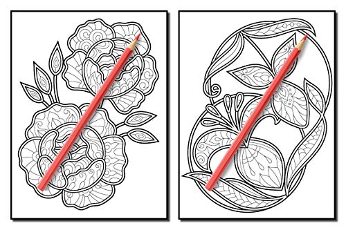 Adult Coloring Book: 50 Relaxing Flower Designs with Mandala Inspired Patterns for Stress Relief