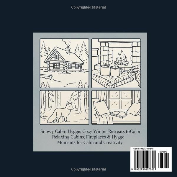 Snowy Cabin Hygge: Cozy Winter Retreats to Color — Relaxing Cabins, Fireplaces & Hygge Moments for Calm and Creativity