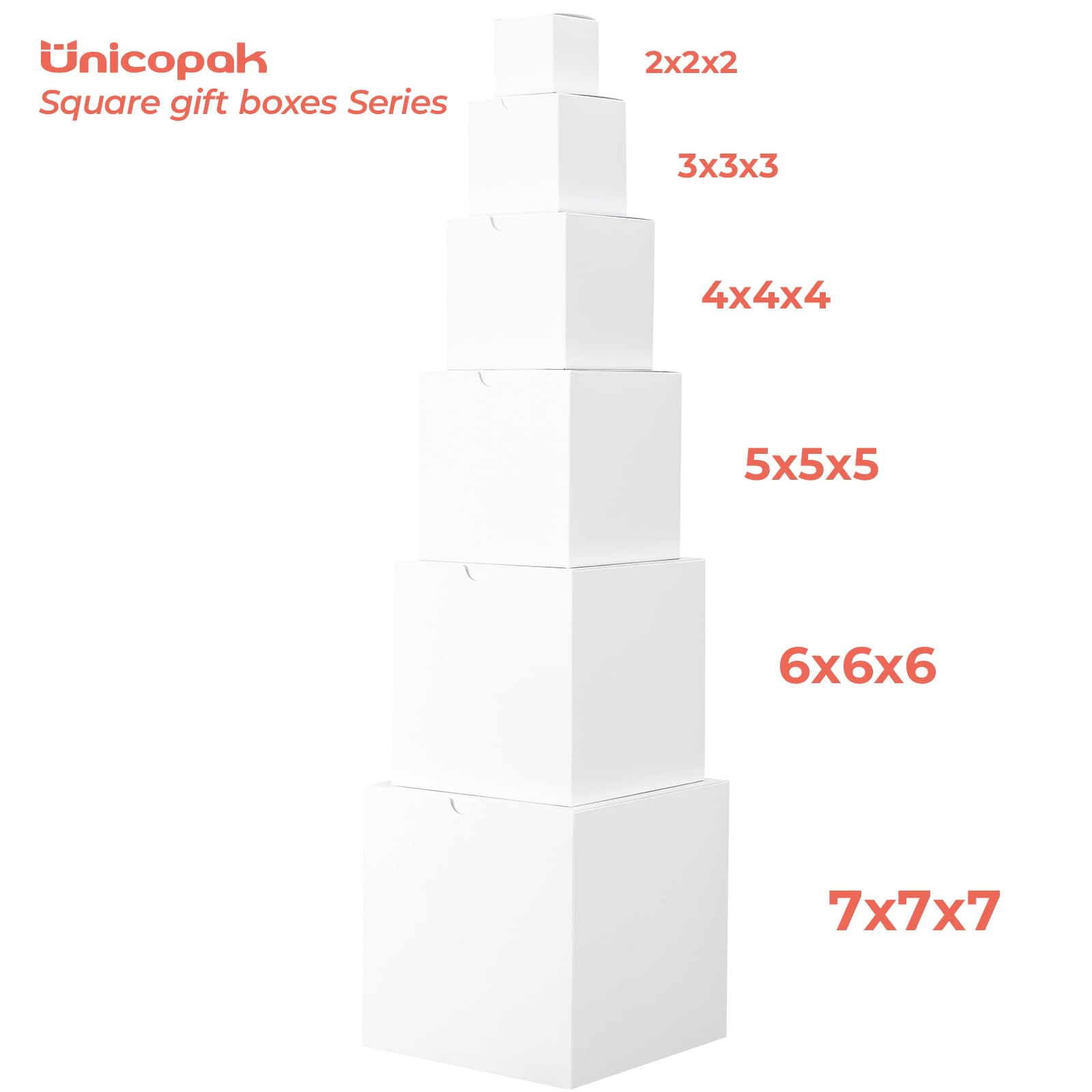 White Gift Boxes with Lids, 10 Pack, 5 x 5 x 5 in