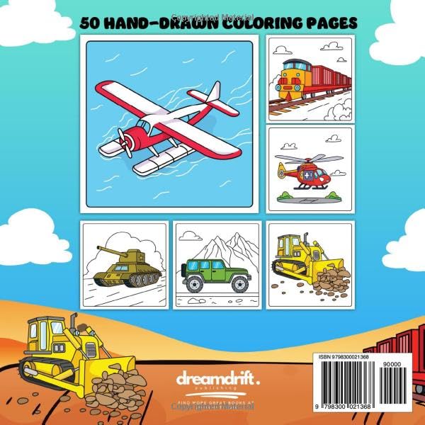 Epic Vehicles Coloring Book: The Ultimate Collection of Cars, Trucks, Planes, Trains & More