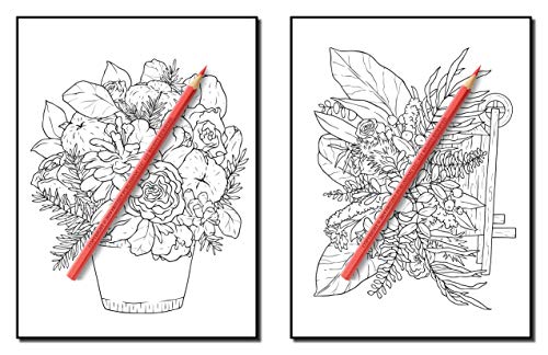 Flower Bouquets: An Adult Coloring Book with Beautiful Flower Arrangements and Lovely Floral Designs for Relaxation