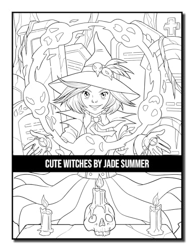 Cute Witches: An Adult Coloring Book with Adorable Gothic Scenes and Spooky Halloween Fun (Halloween Coloring Books)